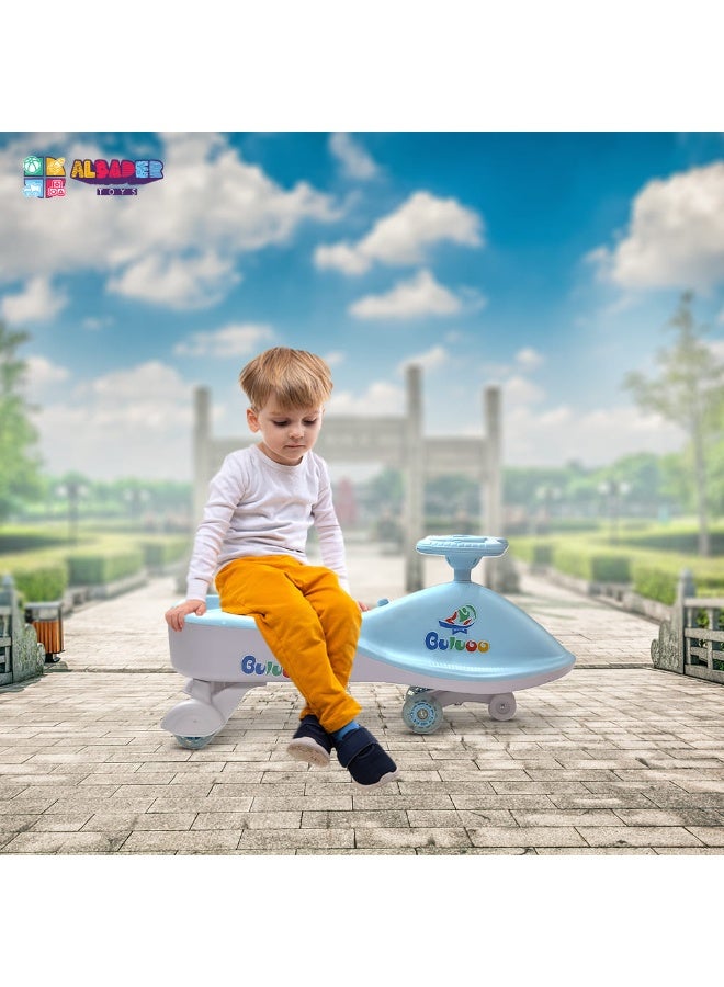 البدر سيارات ماجيك سوينغ للاطفال من البدر، سيارة ركوب تويستر ماجيك للاطفال مع عجلات LED، سيارة دفع للاطفال مع مقعد مضيء، سيارة ركوب سحرية تويستر اقوى وانعم للاطفال مع موسيقى، ازرق، من البدر - Image 5